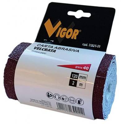 CARTA ABRASIVA VELCRATA VIGOR 120 MM 2 METRI 40 G