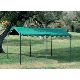 GAZEBO IN METALLO mt.3x4 CARPORT COLORE VERDE