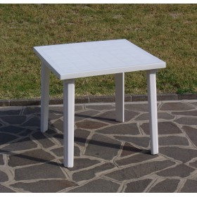 TAVOLO RESINA cm. 80x80 COLORE BIANCO.
