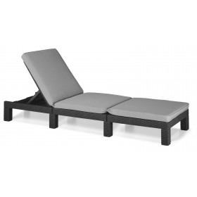 ALLIBERT-KETER LETTINO DAYTONA COLORE GRAPHITE CON CUSCINO