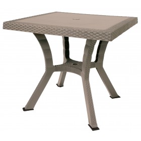 TAVOLO RATTAN CON INCROCIO FIGARO ELITE 80x80 COLORE TORTORA.