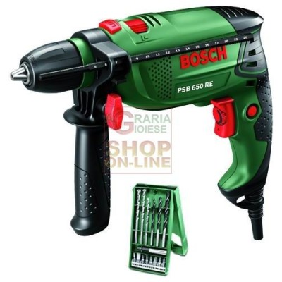 BOSCH TRAPANO ELETTRICO A PERCUSSIONE PSB650RE CON SET XLINE