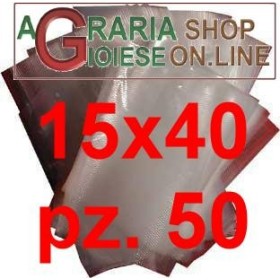 BUSTE SACCHETTI PER SOTTOVUOTO GOFFRATE CM.15X40 IN CONFEZIONE