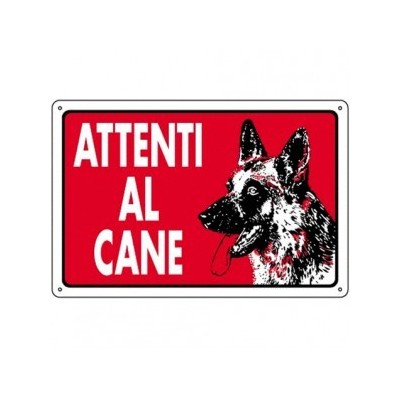 CARTELLO SEGNALE ATTENTI AL CANE CM. 300X200