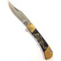 COLTELLO TASCABILE IN OTTONE CUT BIANCA 20 LARGE LEOPARD MM. 100