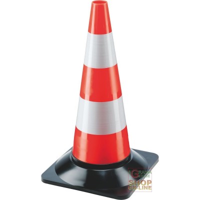 CONE SPARTITRAFFICO H CM 50 DE BAZĂ DIN PLASTIC ALB NEGRU ROȘU