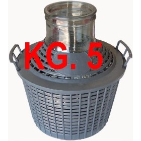 DEMIJOHN ÎN STICLĂ CU GURA LARGĂ LT.  5 DEMIJOHN ÎN STICLĂ CU GURA LARGĂ LT. 5