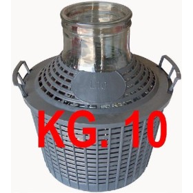 DAMIGIANA IN VETRO CON BOCCA LARGA LT. 10 DAMIGIANA BOCCA LARGA LT. 10