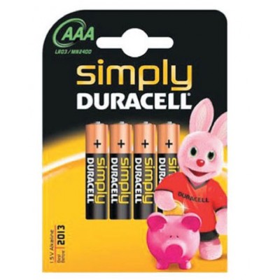 DURACELL BATTERIA MINI STILO PZ 4