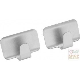 FACKELMANN GANCI ADESIVI IN ACCIAIO INOX SATINATO PZ. 2 4X2X2