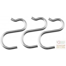 FACKELMANN SET 3 GANCI IN ACCIAIO APPENDITUTTO 6 PER 1,5 CM