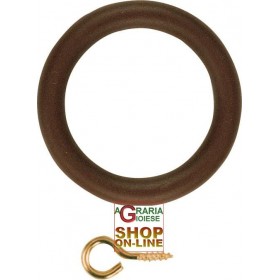 ANELLI PLASTICA CON FORO D.46 X 66 NOCE (conf. 10 pz) ANELLI PLASTICA CON FORO D.46 X 66 NOCE (conf. 10 pz)
