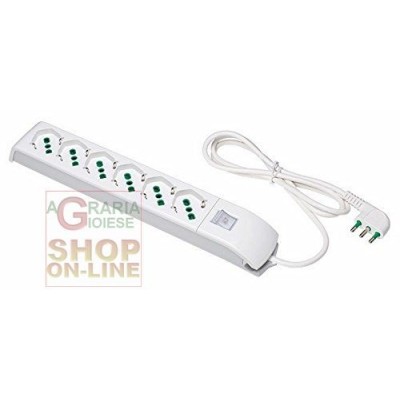 FME ART.410200 MULTI-SOCKET FIDO 6P BIPASSO CU SCHOKO ȘI SWITCH