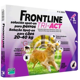 FRONTLINE ANTIPARASSITARIO PULCI ZECCHE TRI-ACT 20 - 40 KG.