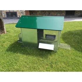 CAGE COOP DE PUI ÎN PLASĂ METALICĂ ȘI ACOPERIȘ CU ROȚI CU CINCI