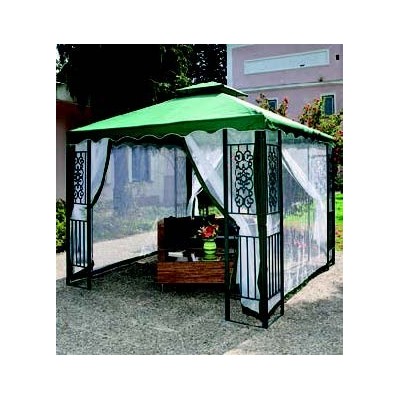 GAZEBO IN FILO MT.3X3 DECORATO VERDE STRUTTURA IN METALLO