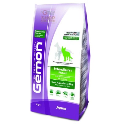 GEMON FEED PENTRU CANI MEDIU ADULT CU AGNELLO-RISO KG. 3