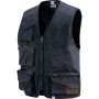 GILET 65% POLIESTERE 35% COTONE MULTITASCHE COLORE BLU TG M L