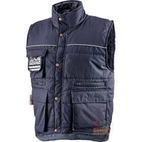 GILET COTONE POLIESTERE MULTITASCHE IMBOTTITO CON PORTABADGE