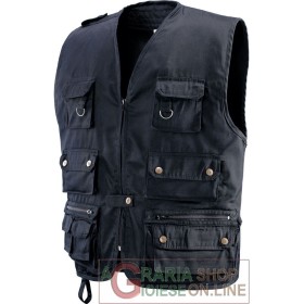 GILET IN TESSUTO POLIESTERE E COTONE NILO BLU S - XXL