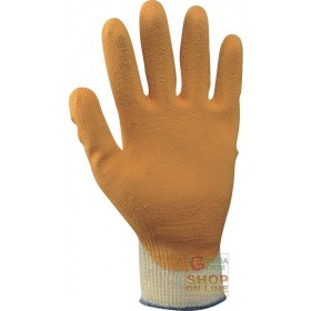 GUANTI COTONE POLIESTERE  PALMO RICOPERTO IN GOMMA  COLORE ARANCIO  ECONOMICO  TG  8 9 10 GUANTI COTONE POLIESTERE PALMO RICOPERTO IN GOMMA COLORE