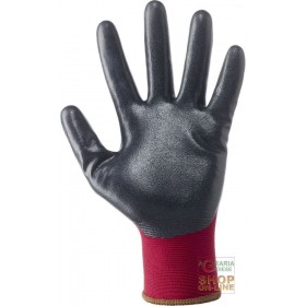 GUANTI IN NYLON CALIBRO 18 RICOPERTI IN SCHIUMA DI NITRILE NERA
