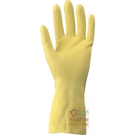 GUANTO CASALINGO FLOCCATO INTERNAMENTE COLORE GIALLO TG 7 8 9