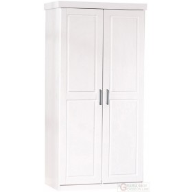 ARMADIO 2 USI CUANI RIPI IN PIN MASSELLO BIANCO cm. 95x55x190H ARMADIO 2 USI CUANI RIPI IN PIN MASSELLO BIANCO cm. 95x55x190H