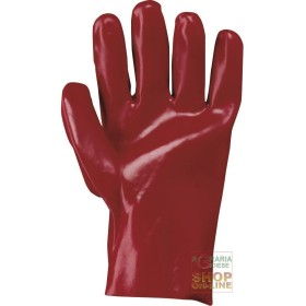 GUANTO PVC CM 27  COLORE ROSSO  TG  10 GUANTO PVC CM 27 COLORE ROSSO TG 10