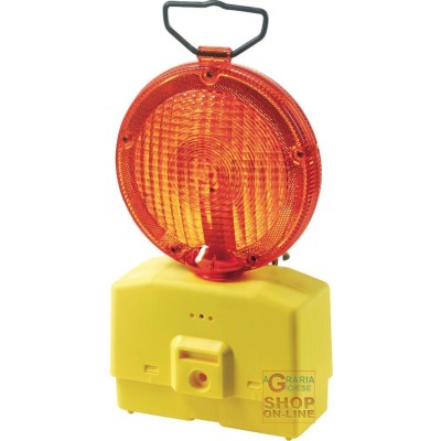 LAMPADA STRADALE INTERMITTENTE VETRO GIALLO DIAM 18 CON STAFFA