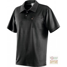 MAGLIETTA POLO IN POLIESTER 3 BUTOANE  MANICA SCURT 1 BUZUNAR PE PARTEA DREAPTA CULOARE NEAGRA TG M XXL MAGLIETTA POLO IN POLIESTER 3 BUTOANE MANICA SCURT 1 BUZUNAR PE
