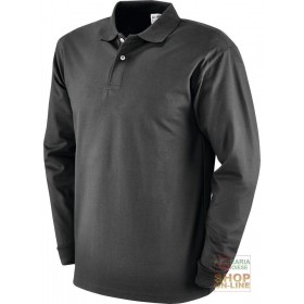 MAGLIETTA POLO MANICA LUNG 100% BUMBAC PIEPTĂNAT GR 190 CA CULOARE NEAGRĂ TG M XXL MAGLIETTA POLO MANICA LUNG 100% BUMBAC PIEPTĂNAT GR 190 CA