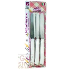 MARIETTI CUȚITE DE LA TAVOLA DINȚATE ROTUND VÂRFUL ALB PC-URI DE CULOARE ALBĂ. 6 MARIETTI CUȚITE DE LA TAVOLA DINȚATE ROTUND VÂRFUL ALB PC-URI
