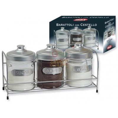 MAX BARATTOLI SET 3 PZ ZUCCHERO SALE CAFFE