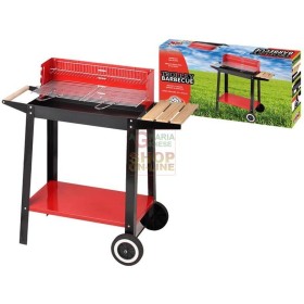 bbq MAX cu roți și suporturi laterale din lemn bbq MAX cu roți și suporturi laterale din lemn