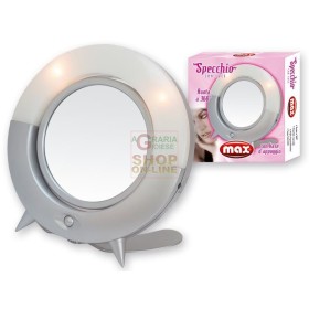 MAX DOPPIO SPECCHIO CON LUCE C/BASE H.24CM MAX DOPPIO SPECCHIO CON LUCE C/BASE H.24CM