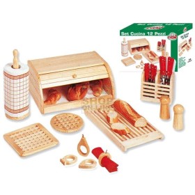 MAX SET CUCINA 12PZ  LEGNO - LINEA COOK MAX SET CUCINA 12PZ LEGNO - LINEA COOK