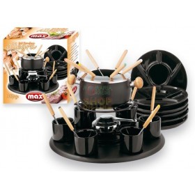 MAX SET FONDUE 6 PIATTI NERI ALLEGRA 30 PZ MAX SET FONDUE 6 PIATTI NERI ALLEGRA 30 PZ