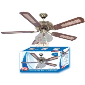 MAX FAN SOFFITTO RATTAN 5 LAME MAX FAN SOFFITTO RATTAN 5 LAME