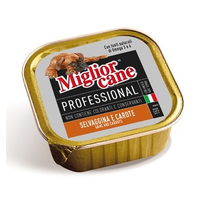 MIGLIORCANE PROFESSIONAL CON SELVAGGINA E CAROTE GR. 150