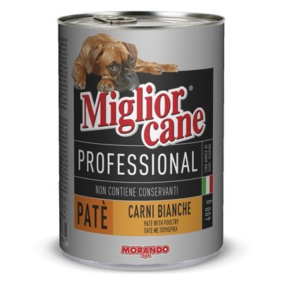 MIGLIORCANE PROFESSIONAL PATE CON CARNI BIANCHE GR.400