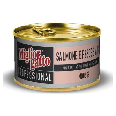 MIGLIORGATTO PRELIBATI SALMONE E PESCE BIANCO GR. 85