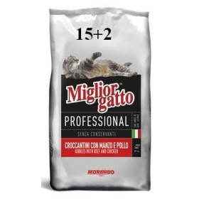 MIGLIORGATTO PROFESSIONAL CROCCHETTE PER GATTI MANZO-POLLO KG. 15 + 2 GRATIS MIGLIORGATTO PROFESSIONAL CROCCHETTE PER GATTI MANZO-POLLO KG.