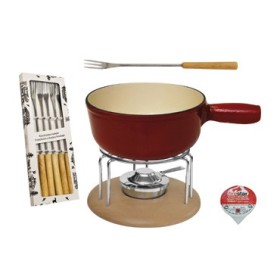 MOHA FORMAGGIO FONDUE SET PZ 9 RED/NATURE HC 26810 MOHA FORMAGGIO FONDUE SET PZ 9 RED/NATURE HC 26810