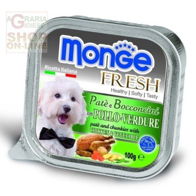 MONGE FRESH PATE E BOCCONCINI PER CANI CON POLLO E VERDURE GR.