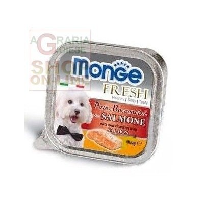 MONGE FRESH PATE E BOCCONCINI PER CANI CON SALMONE GR. 100