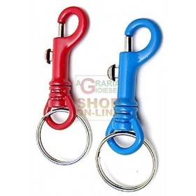 MOSCHETTONI PORTACHIAVI CON ANELLO GIREVOLE MM 50 PZ. 2 MOSCHETTONI PORTACHIAVI CON ANELLO GIREVOLE MM 50 PZ. 2