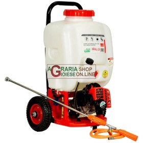 POMPĂ CU MOTOR PENTRU IRRORAZCĂRUCIOR ION CU REZERVOR ȘI ROȚI MOTOR ÎN DOI TIMPI IRRO 25 LT. 25 POMPĂ CU MOTOR PENTRU IRRORAZCĂRUCIOR ION CU REZERVOR ȘI ROȚI