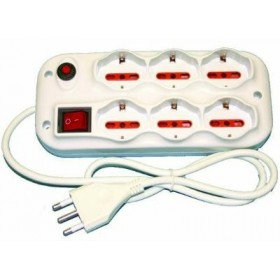 MULTI-SOCKET 6 SCHUKO 10/16A +T 3X1 MT. 1.5 ART. 040 MULTI-SOCKET 6 SCHUKO 10/16A +T 3X1 MT. 1.5 ART. 040