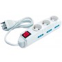 MULTI-SOCKET CU 3 LOCURI SCHUKO 6 BIPASSO 10/16A+T 3X1 MT.1,5